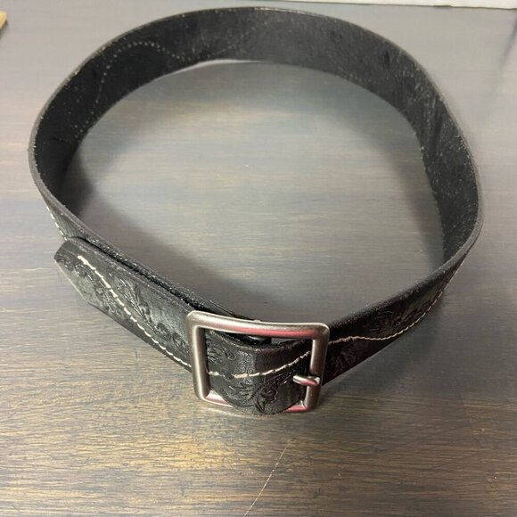 Accessories - Express Genuine Leather Embossed Belt – Black – Women’s XS